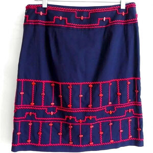Etcetera beautiful skirt with pebble and yarn detail in bright red- size 4